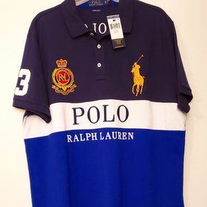 Polo Ralph Lauren Colorblock Big Pony Crest Slim Fit Polo #3 Shirt Men’s XL NWT